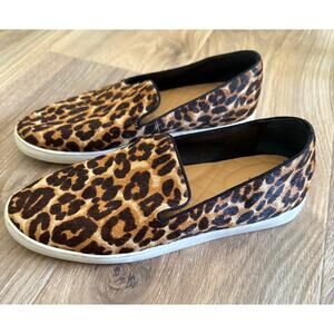 Birdies “The Swift” Flat Leopard Print Calf Hair Leather Slip-on Sneakers - Sz 9